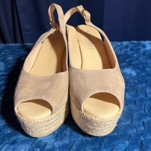 Cordani Beige Espadrille Wedge Sandals